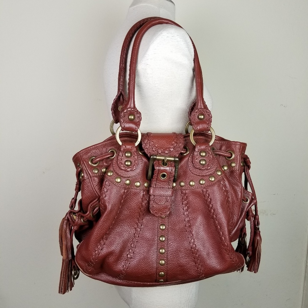 Isabella Fiore Brown Leather Hobo Bag